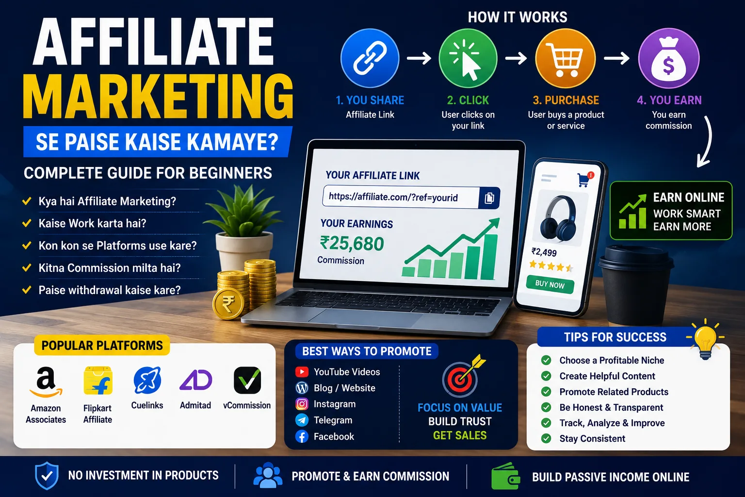 Affiliate Marketing Se Paise Kaise Kamaye? Beginner Se Earning Tak Complete Guide