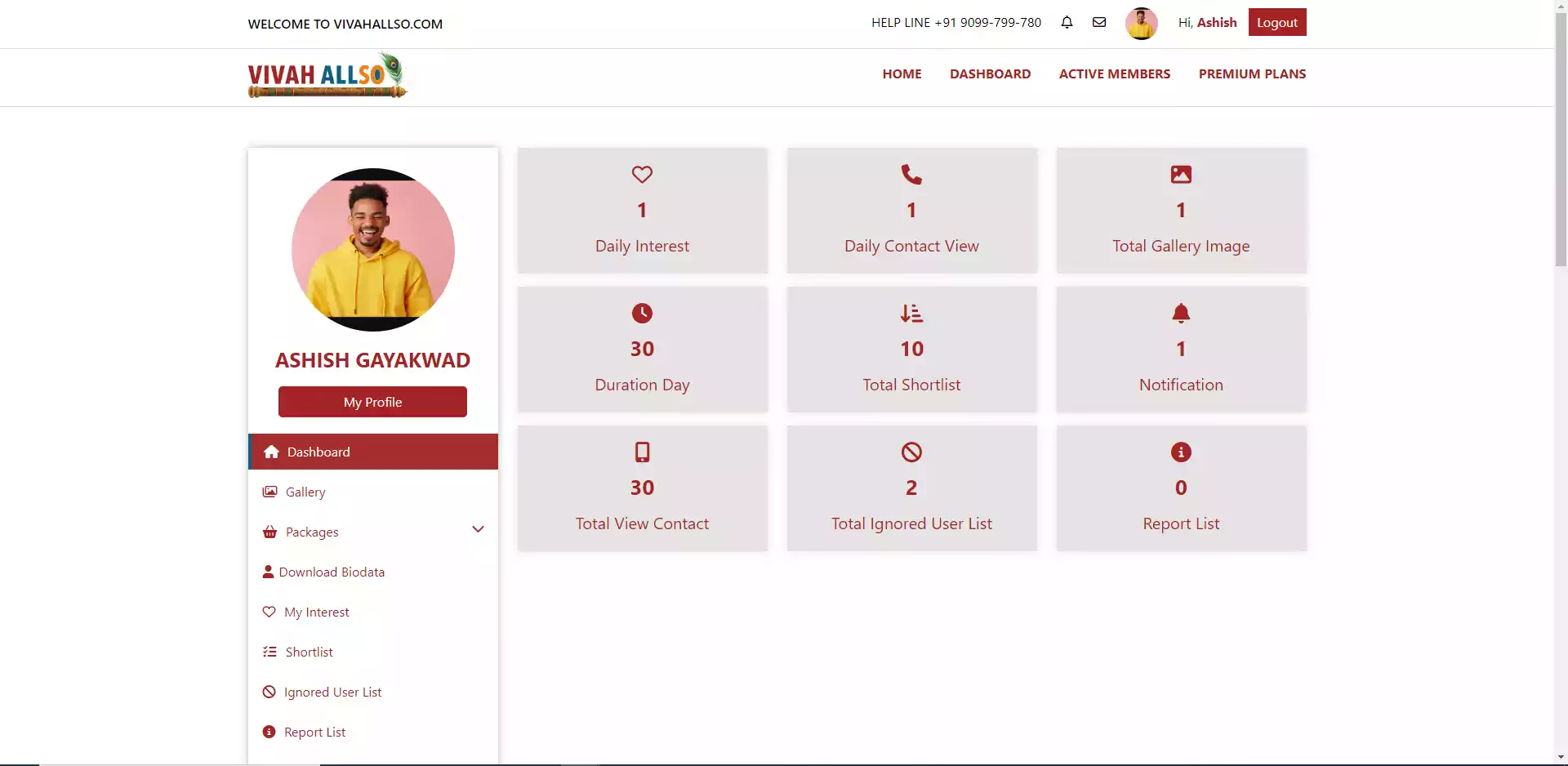 Design And Build Metrimonial Dashboard